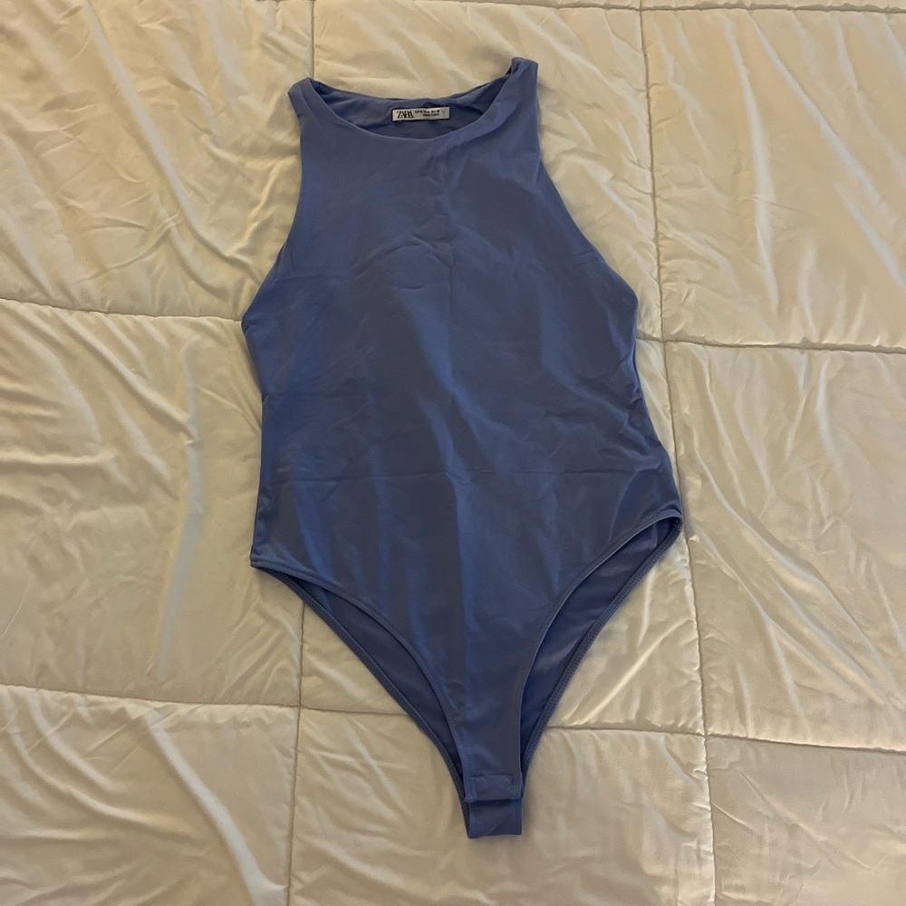 Zara Blue Sleeveless Bodysuit